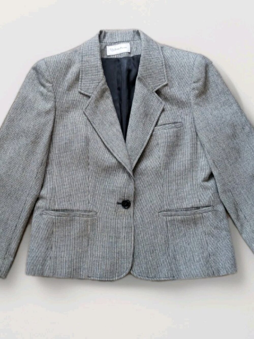 Vintage Evan‑Picone Blazer Jacket SZ 10 USA Union Made 80s 90s Houndstooth ILGWU